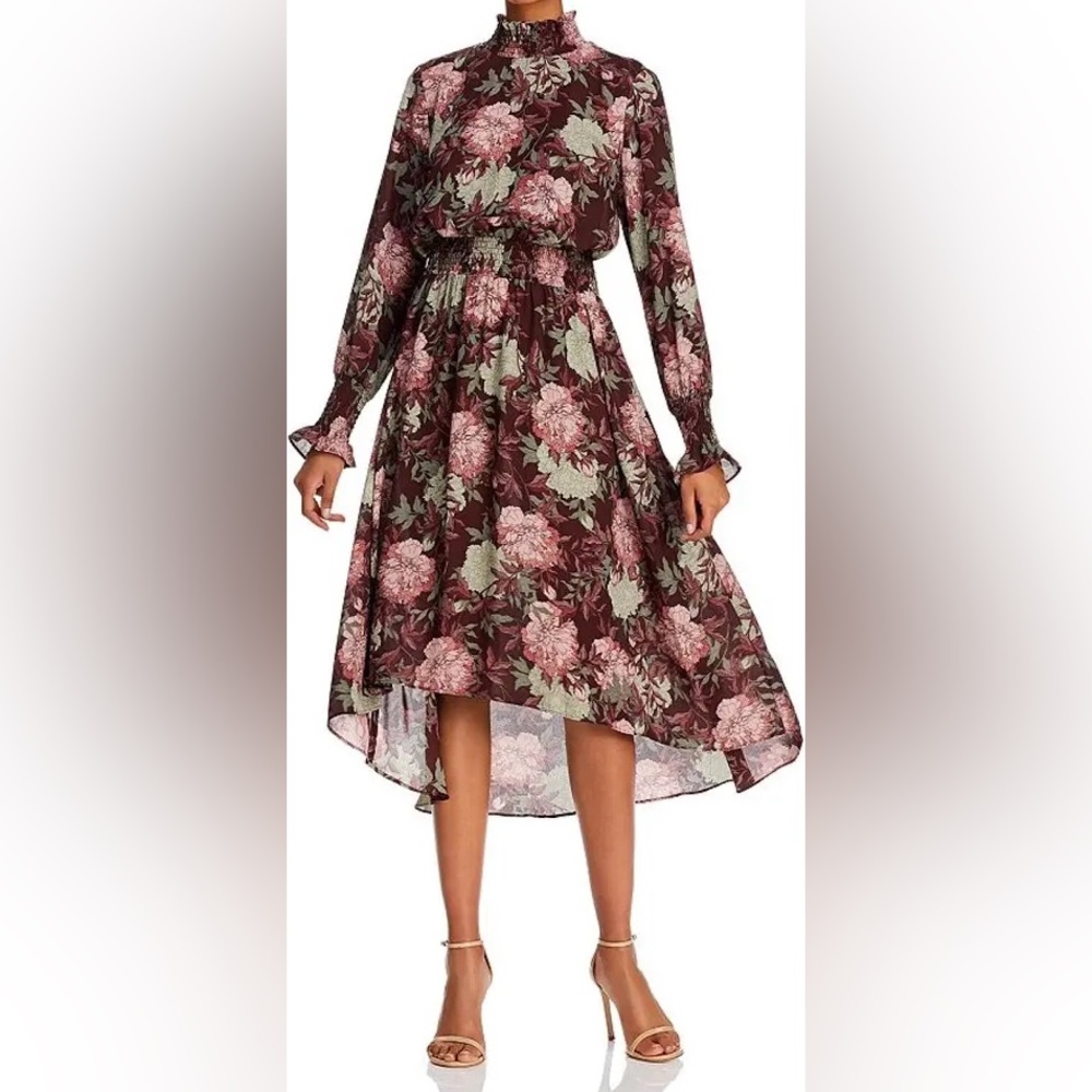 Nanette Lepore Floral Long Sleeve Dress - Pink and Green